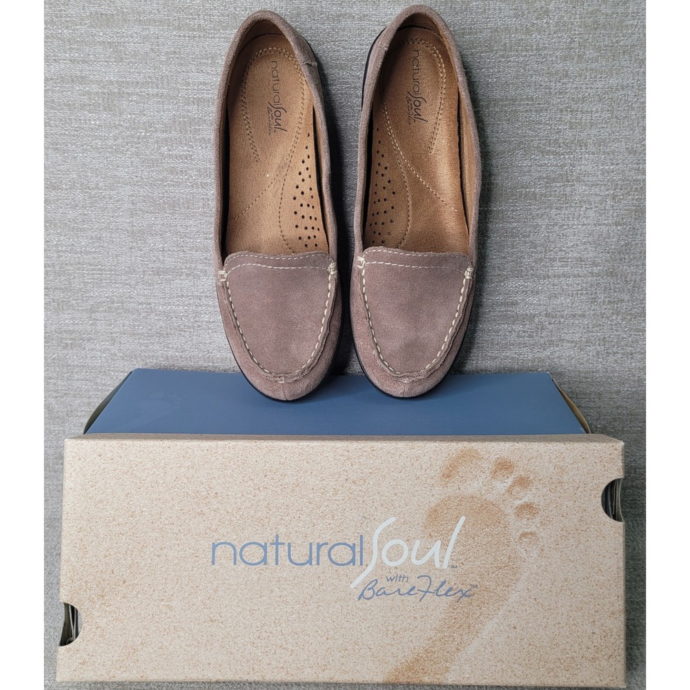 Natural Soul Sonia Taupe Bareflex Loafers Womens 6.5 M B2722L2201 Slip On Flats